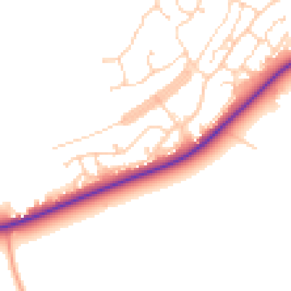 Daytime road noise heatmap for IP12 2UE