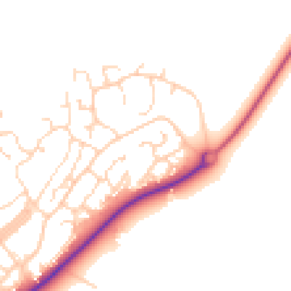 Daytime road noise heatmap for IP12 2UN