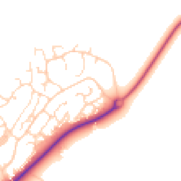 Daytime road noise heatmap for IP12 2UW