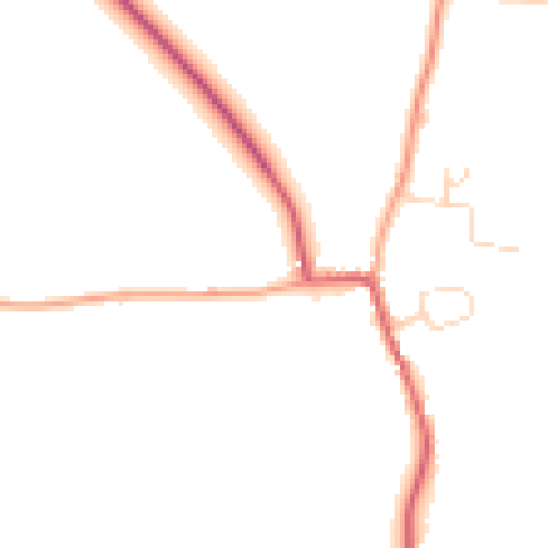 Daytime road noise heatmap for IP12 3AQ
