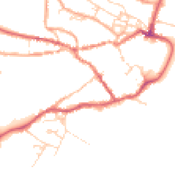Daytime road noise heatmap for IP12 4AP