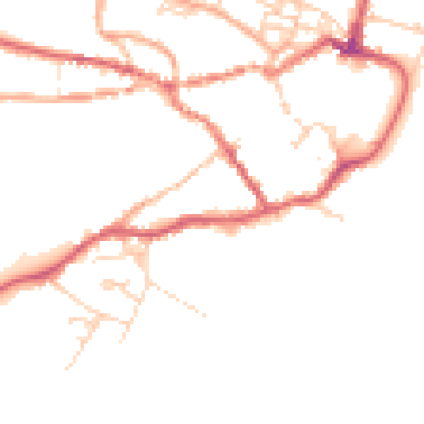 Daytime road noise heatmap for IP12 4AU