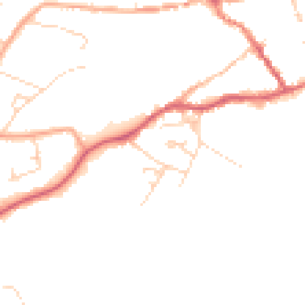 Daytime road noise heatmap for IP12 4BL