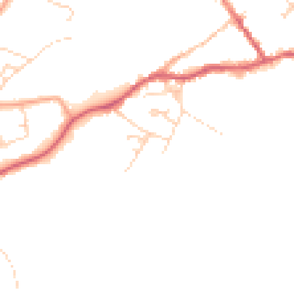 Daytime road noise heatmap for IP12 4BW