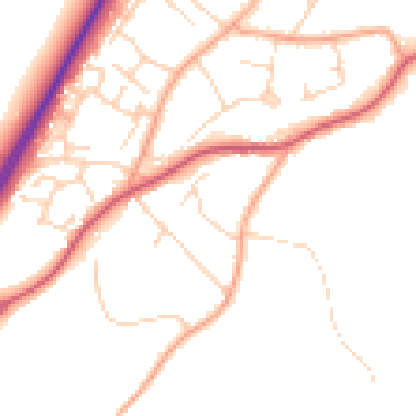 Daytime road noise heatmap for IP12 4DQ