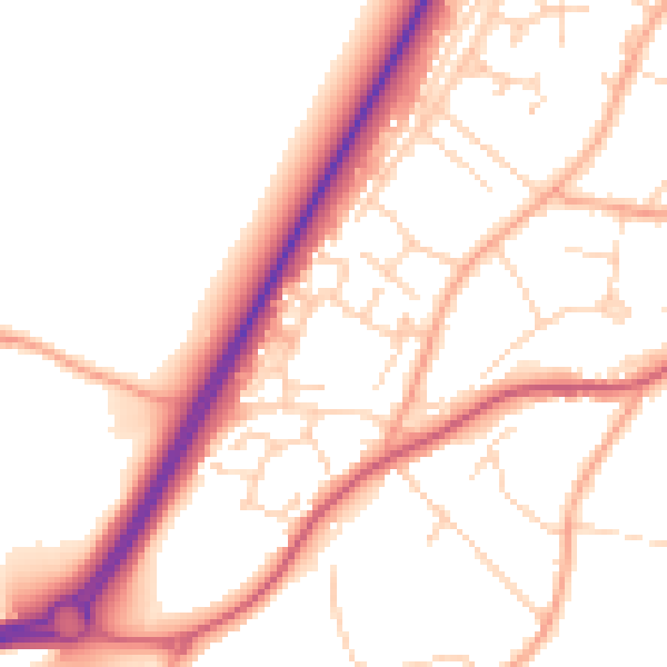Daytime road noise heatmap for IP12 4EQ
