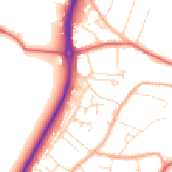 Daytime road noise heatmap for IP12 4HE