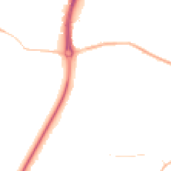 Night-time road noise heatmap for IP12 4HE