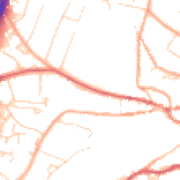 Daytime road noise heatmap for IP12 4JJ