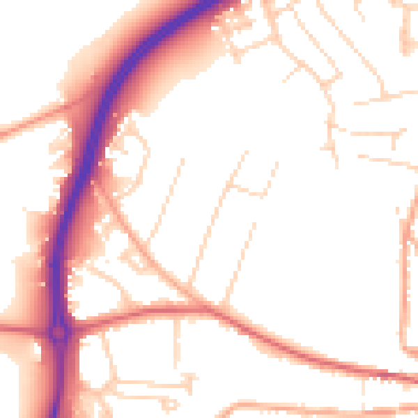 Daytime road noise heatmap for IP12 4JP