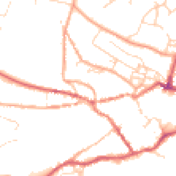 Daytime road noise heatmap for IP12 4NF
