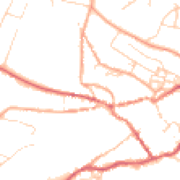Daytime road noise heatmap for IP12 4NG