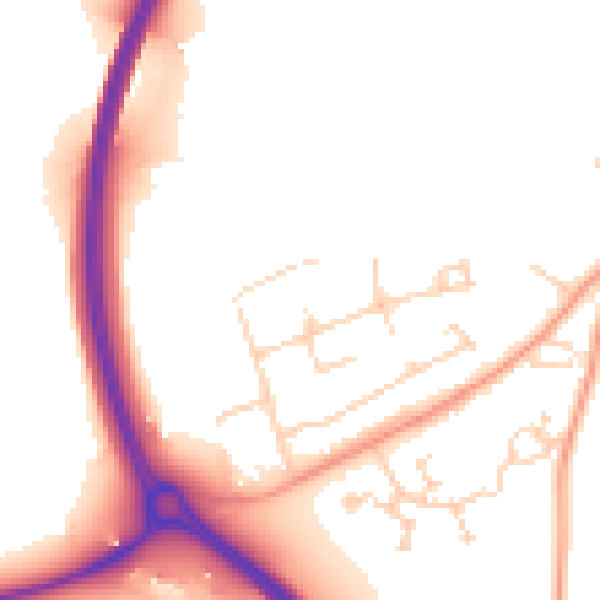 Daytime road noise heatmap for IP12 4SX