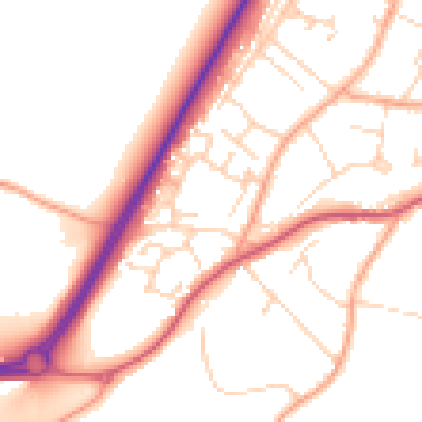 Daytime road noise heatmap for IP12 4TJ