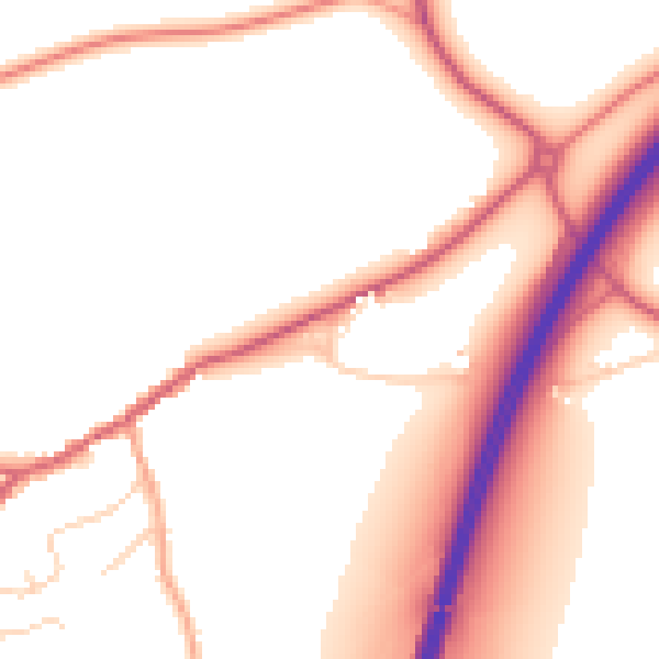 Daytime road noise heatmap for IP13 0AA