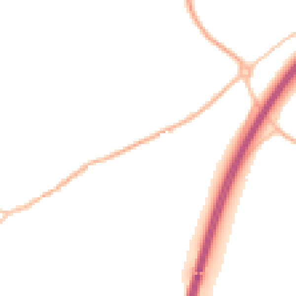 Night-time road noise heatmap for IP13 0AA