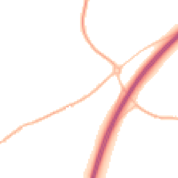 Night-time road noise heatmap for IP13 0AB