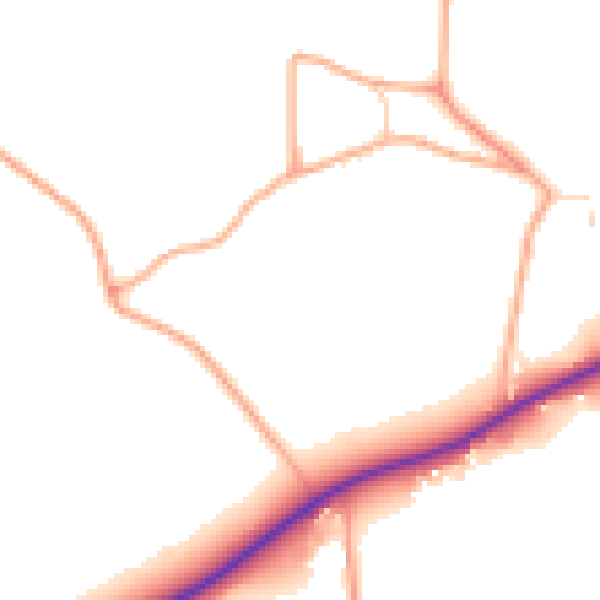 Daytime road noise heatmap for IP13 0AE