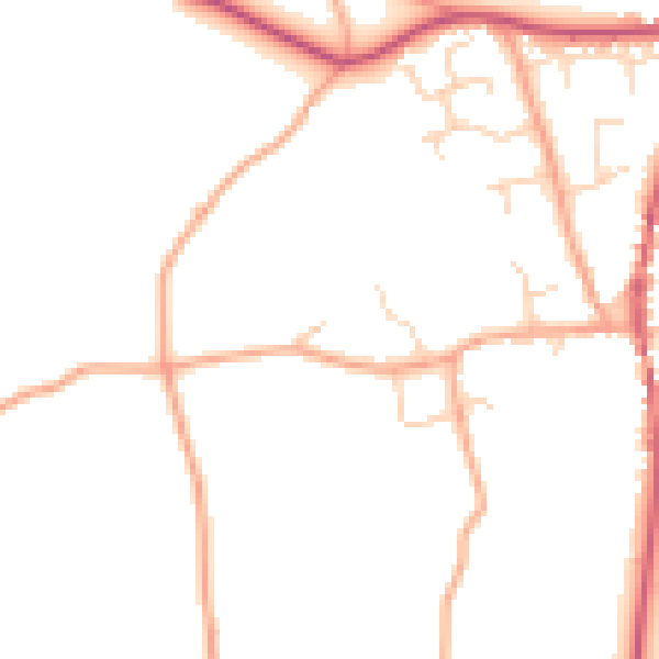 Daytime road noise heatmap for IP13 0AF