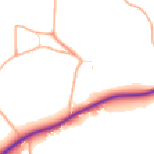 Daytime road noise heatmap for IP13 0AH
