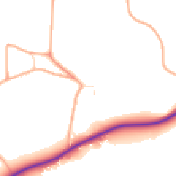 Daytime road noise heatmap for IP13 0AJ