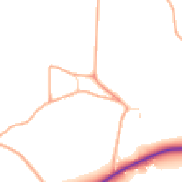 Daytime road noise heatmap for IP13 0AL