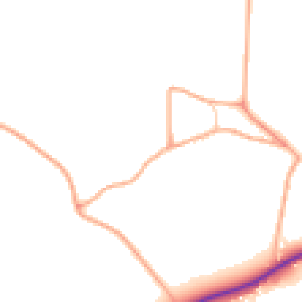 Daytime road noise heatmap for IP13 0AS