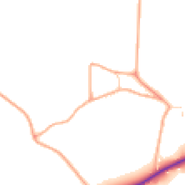 Daytime road noise heatmap for IP13 0AT