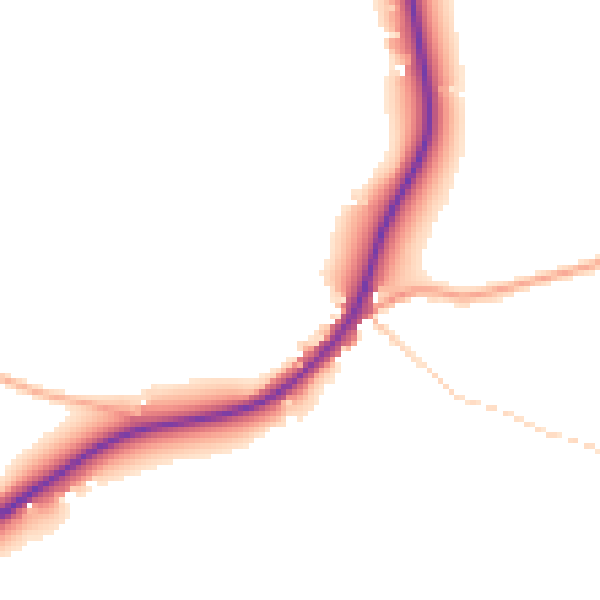Daytime road noise heatmap for IP13 0BD