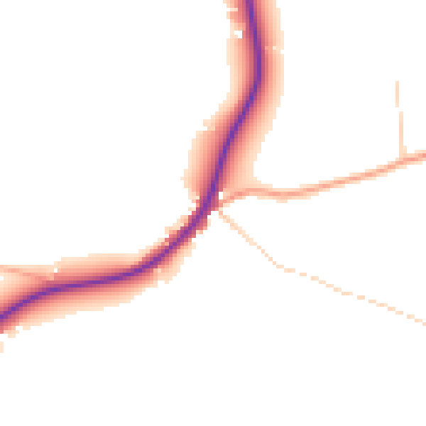 Daytime road noise heatmap for IP13 0BE