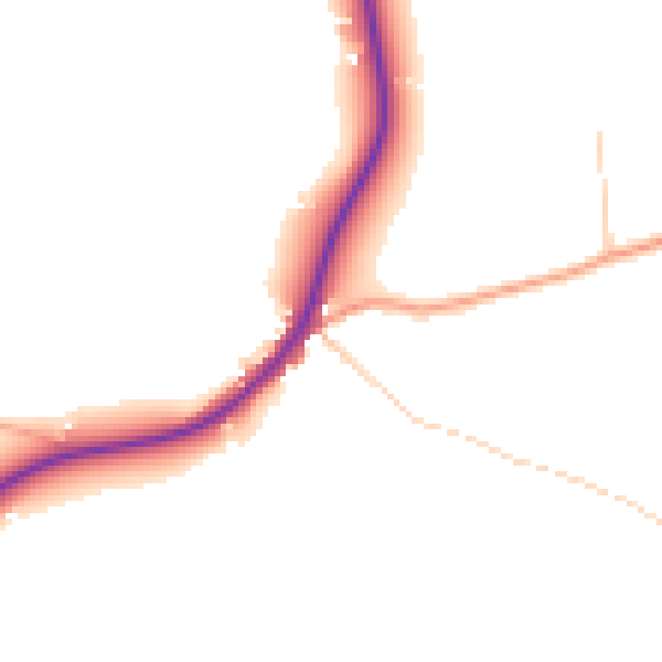 Daytime road noise heatmap for IP13 0BN