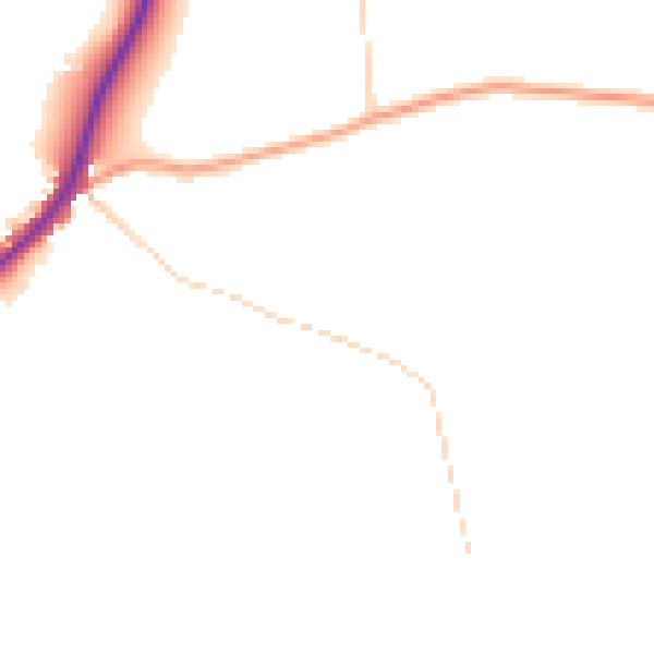 Daytime road noise heatmap for IP13 0BW