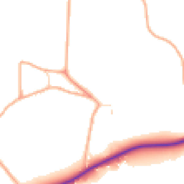Daytime road noise heatmap for IP13 0DA