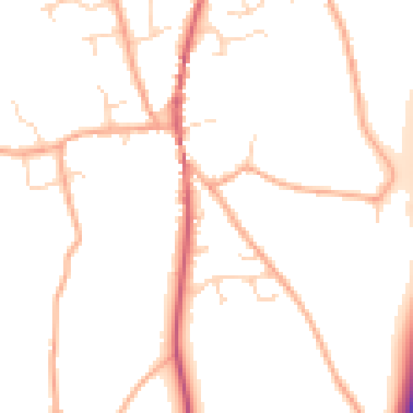 Daytime road noise heatmap for IP13 0DE
