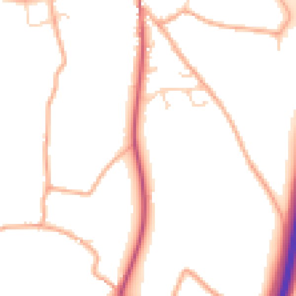 Daytime road noise heatmap for IP13 0FE