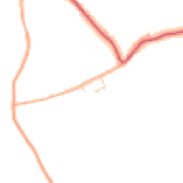 Daytime road noise heatmap for IP13 0NZ