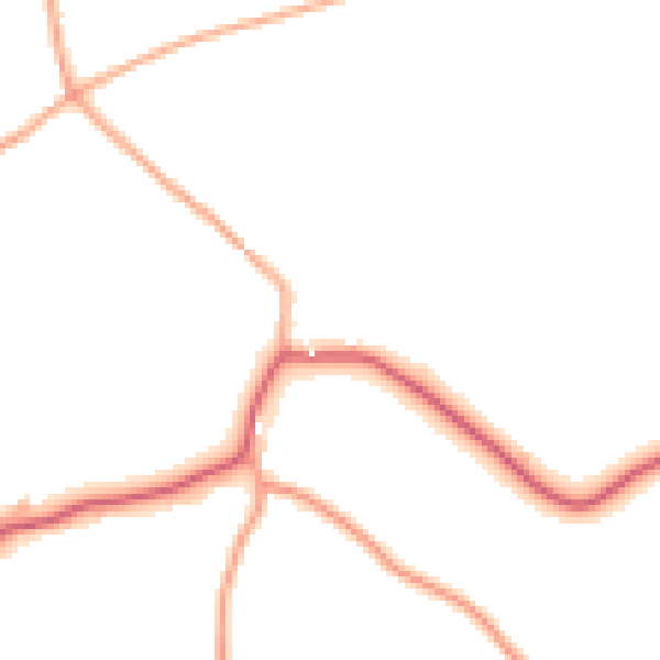 Daytime road noise heatmap for IP13 0QQ