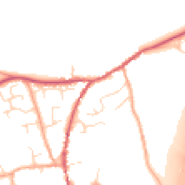 Daytime road noise heatmap for IP13 0QZ