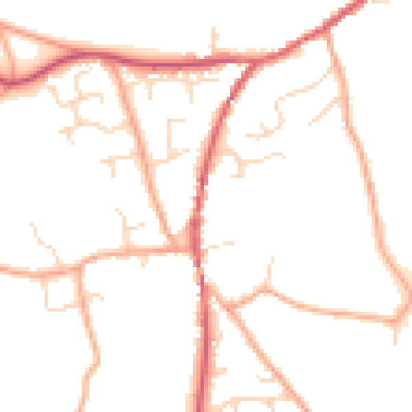 Daytime road noise heatmap for IP13 0RA