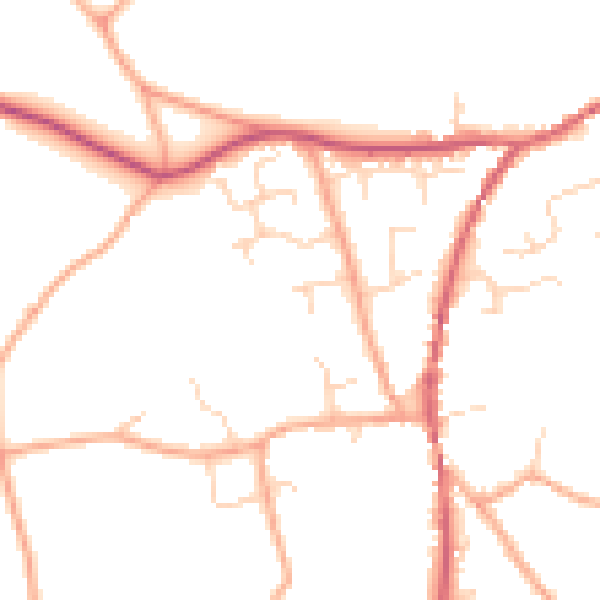 Daytime road noise heatmap for IP13 0RN