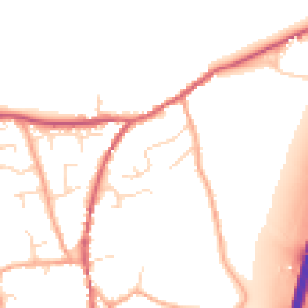 Daytime road noise heatmap for IP13 0SR