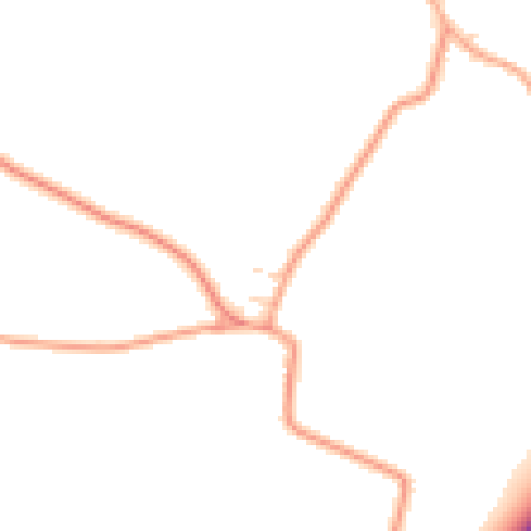 Daytime road noise heatmap for IP13 6AN