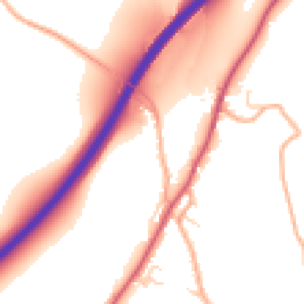Daytime road noise heatmap for IP13 6EJ
