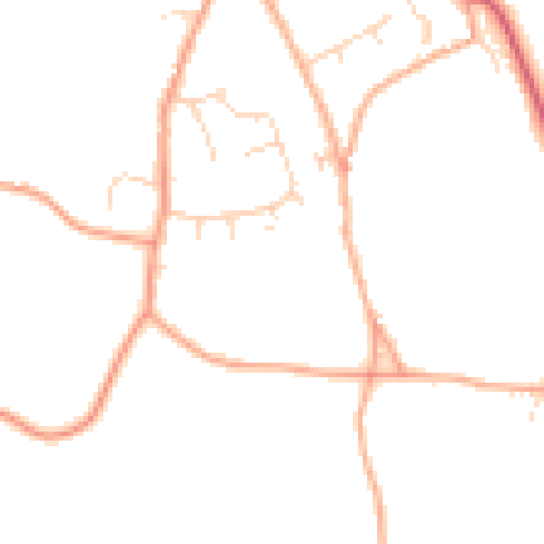 Daytime road noise heatmap for IP13 6FJ