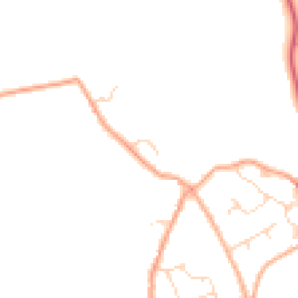 Daytime road noise heatmap for IP13 6SZ