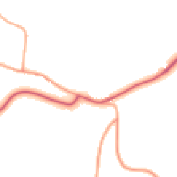 Daytime road noise heatmap for IP13 7PT