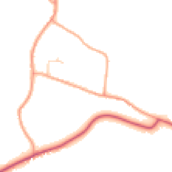 Daytime road noise heatmap for IP13 7PZ