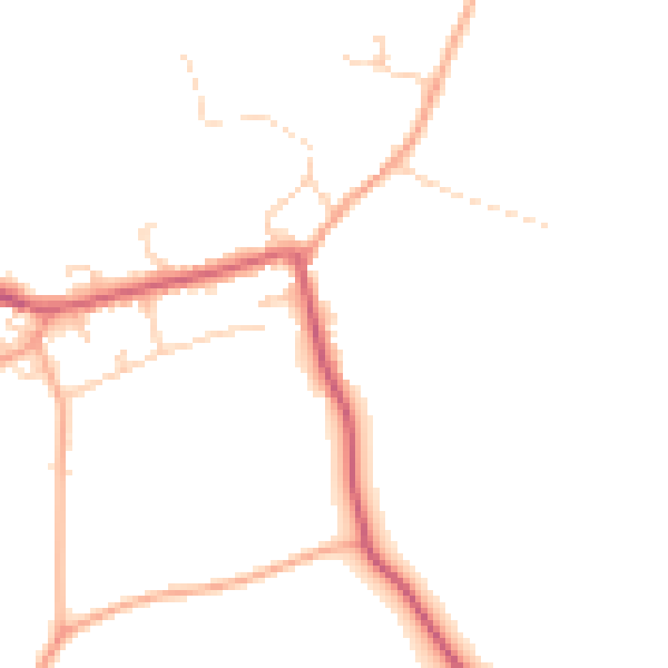 Daytime road noise heatmap for IP13 8DT