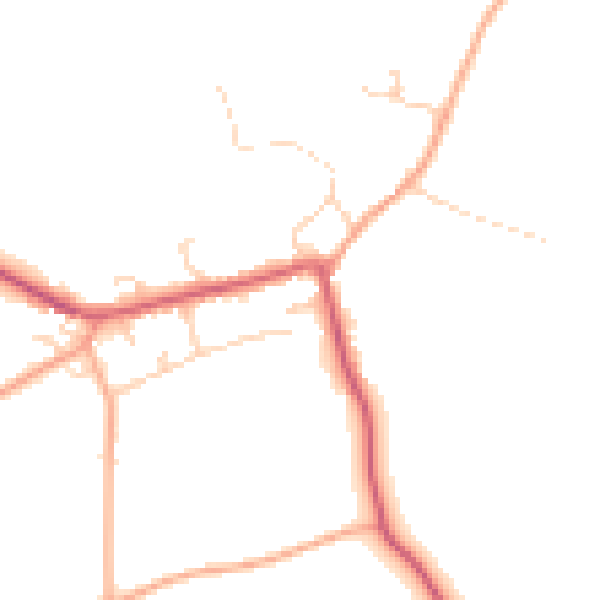 Daytime road noise heatmap for IP13 8ET