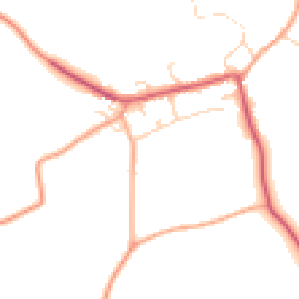 Daytime road noise heatmap for IP13 8FD
